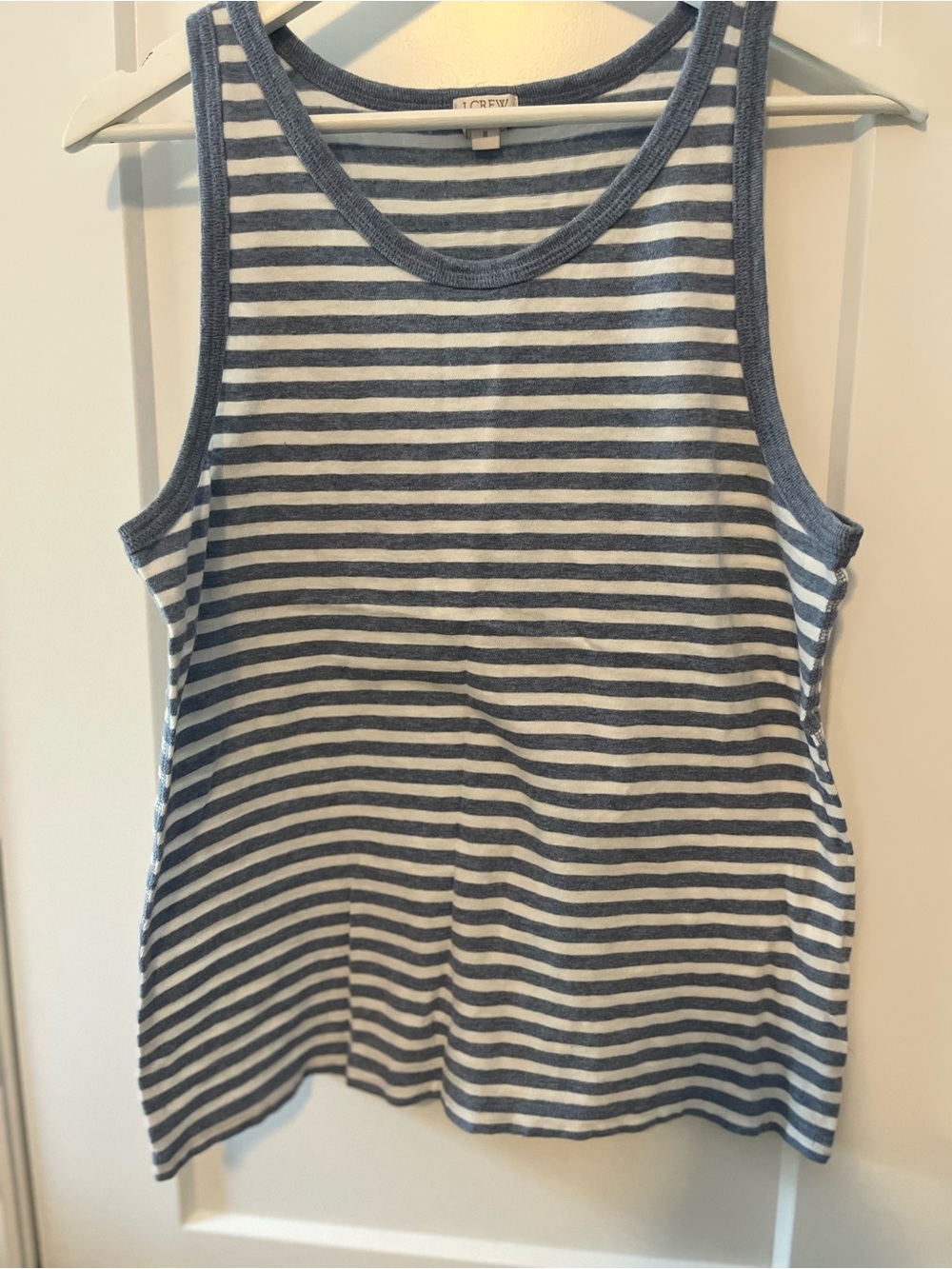 J. Crew Striped Sleeveless Tank in Blue and White